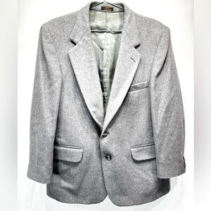 Vintage Gray Cashmere & Wool Men’s Blazer Made in USA by Myer & Stone Academia